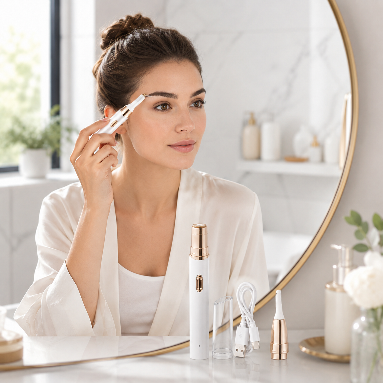 2-in-1 Rechargeable Facial & Eyebrow Trimmer