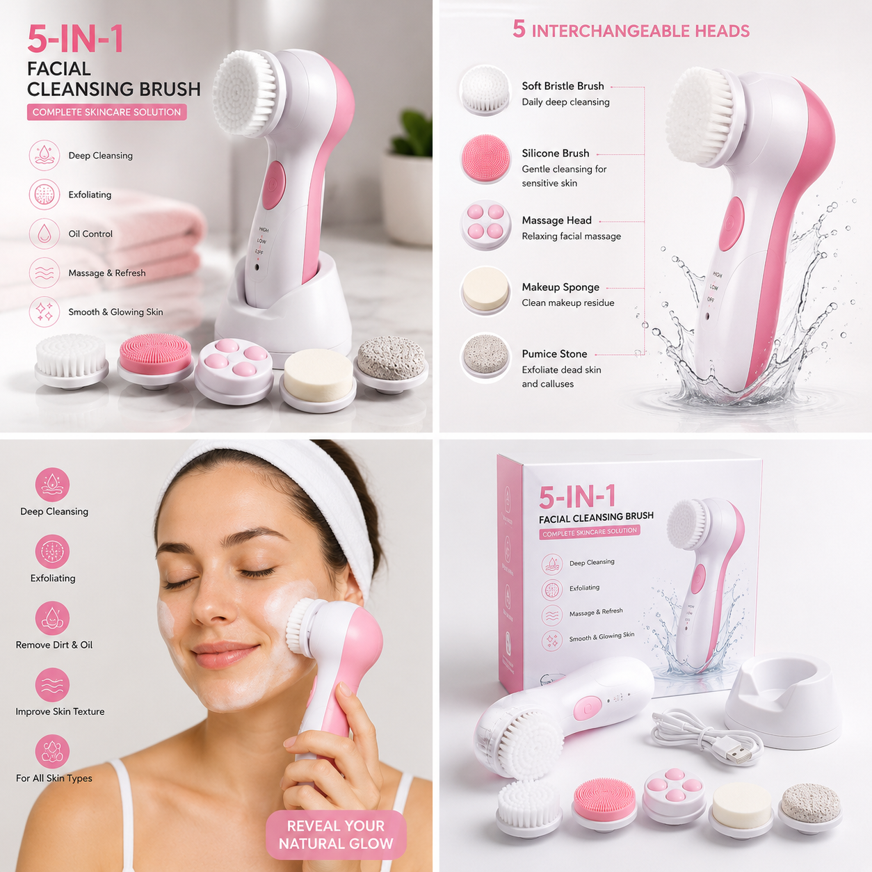 5-in-1 Facial Cleansing Brush