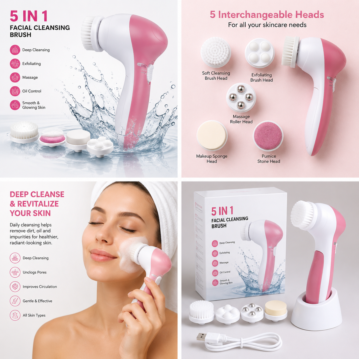 5-in-1 Facial Cleansing Brush