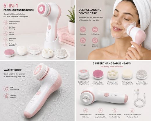 5-in-1 Facial Cleansing Brush
