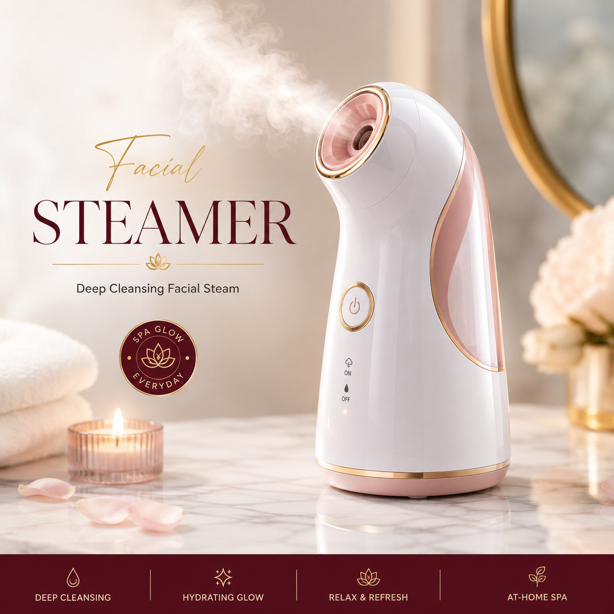 Facial Steamer for Deep Pore Cleansing & Skin Hydration