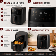 Air Fryer 4.5L – Digital Touch Screen with Rapid Air Circulation