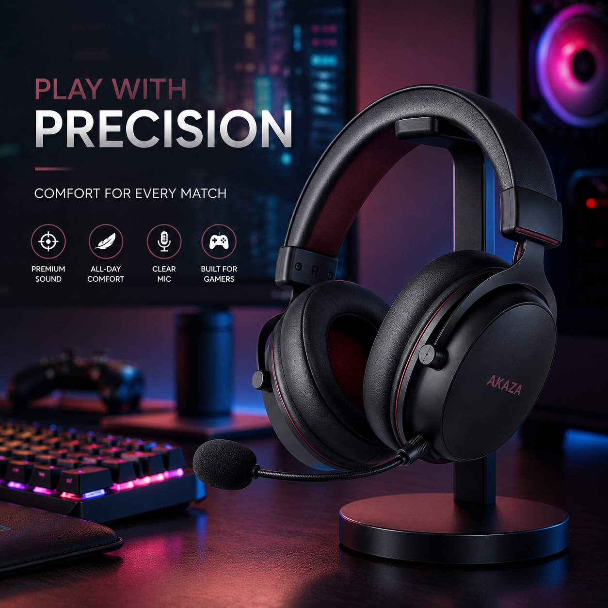 Gaming Headset – Surround Sound with Noise-Cancelling Mic