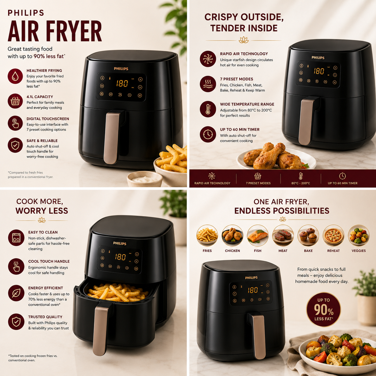 Philips Air Fryer – Rapid Air Technology, 4.1L Digital
