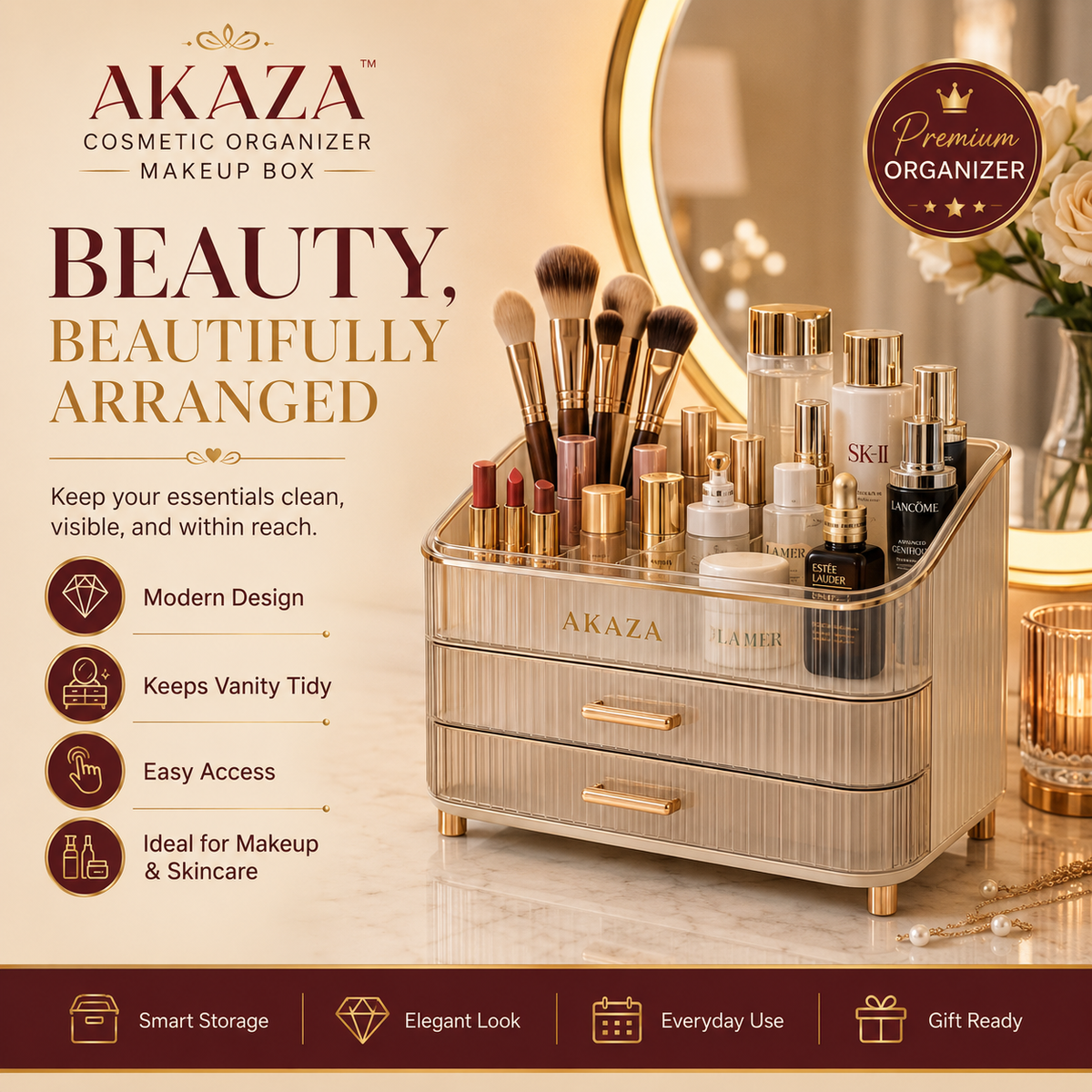 Cosmetic Organizer Makeup Box